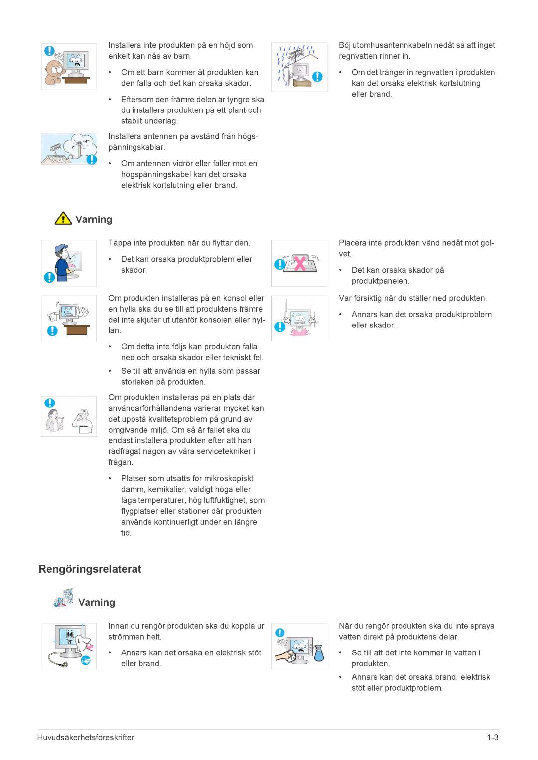 Samsung LS23EMDKU/XE, LS22EMDKU/XE manual Rengöringsrelaterat 