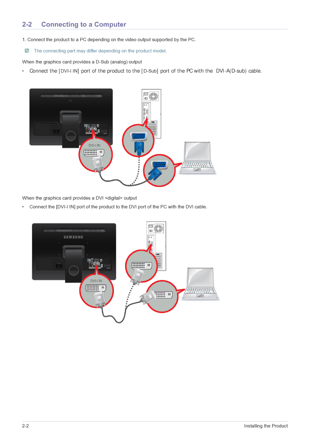 Samsung LS22FMDGF/EN, LS22FMDGF/XE manual Connecting to a Computer 