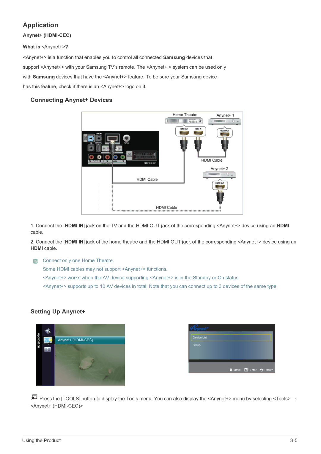 Samsung LS22FMDGF/XE, LS22FMDGF/EN manual Application, Anynet+ HDMI-CEC What is Anynet+? 