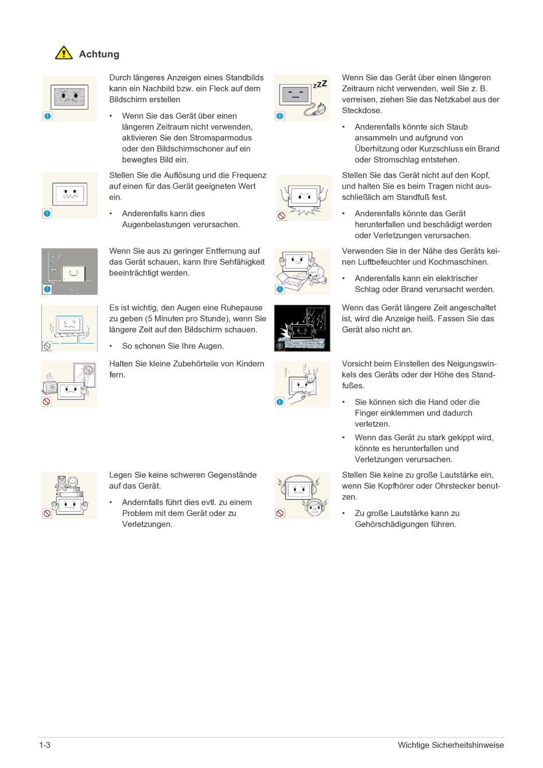 Samsung LS22FMDGF/EN manual Anderenfalls kann dies Augenbelastungen verursachen 