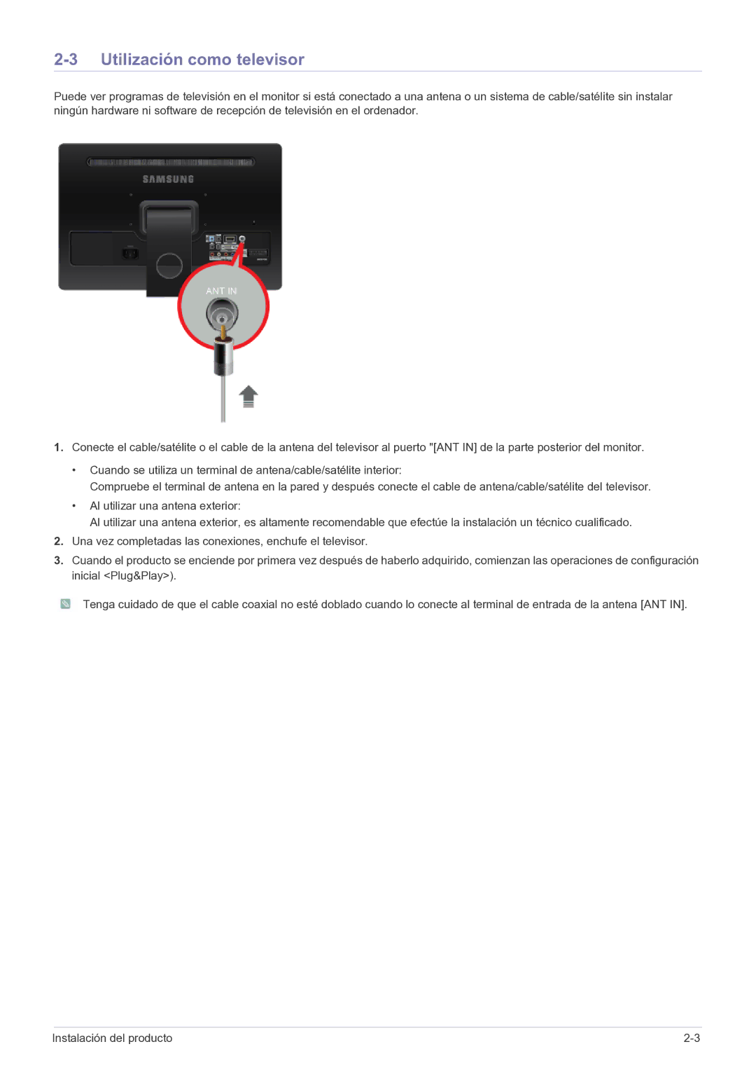 Samsung LS22FMDGF/EN manual Utilización como televisor 