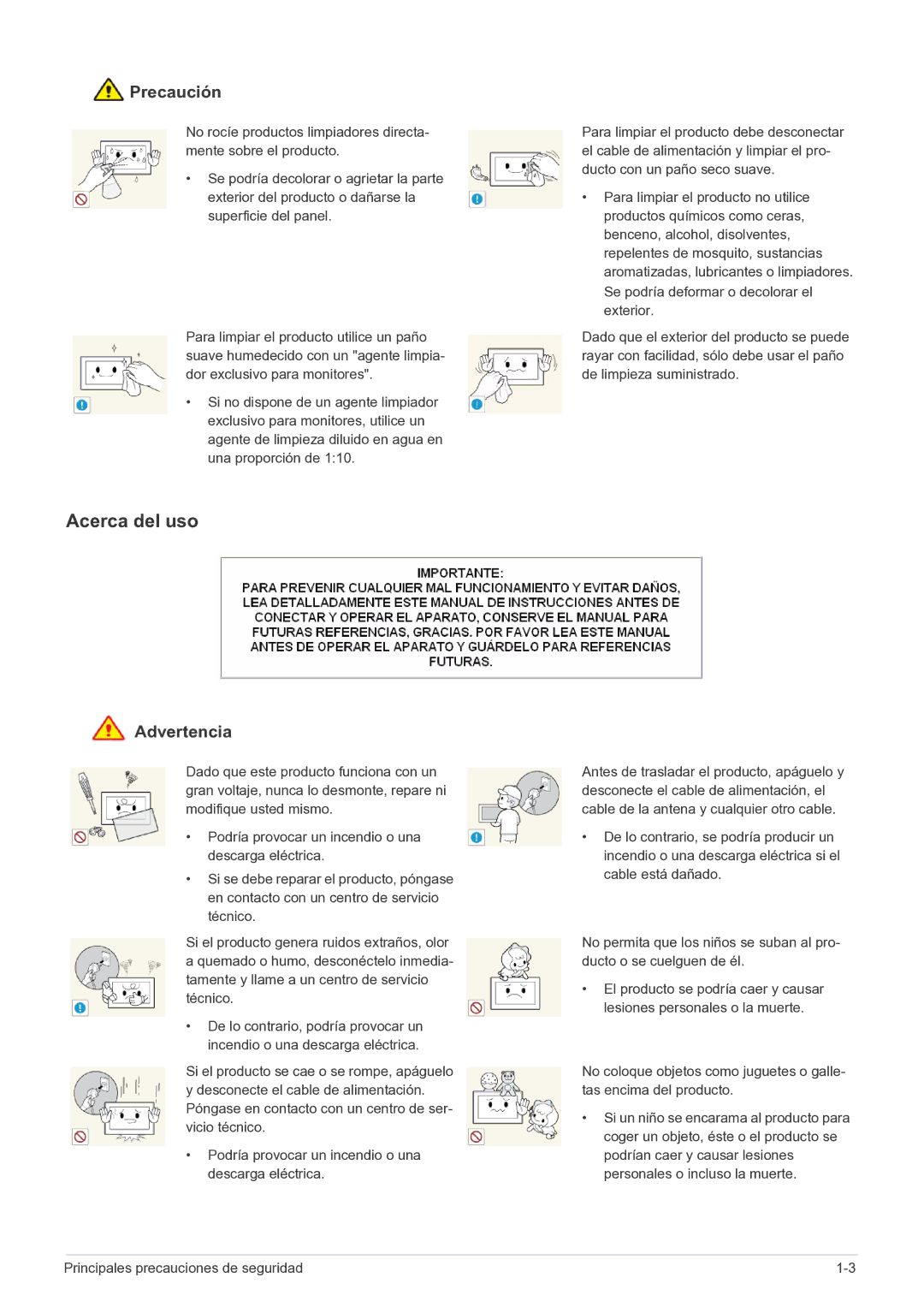 Samsung LS22FMDGF/EN manual Acerca del uso 