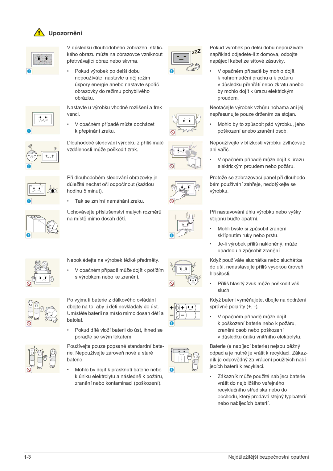 Samsung LS22FMDGF/EN manual Upozornění 