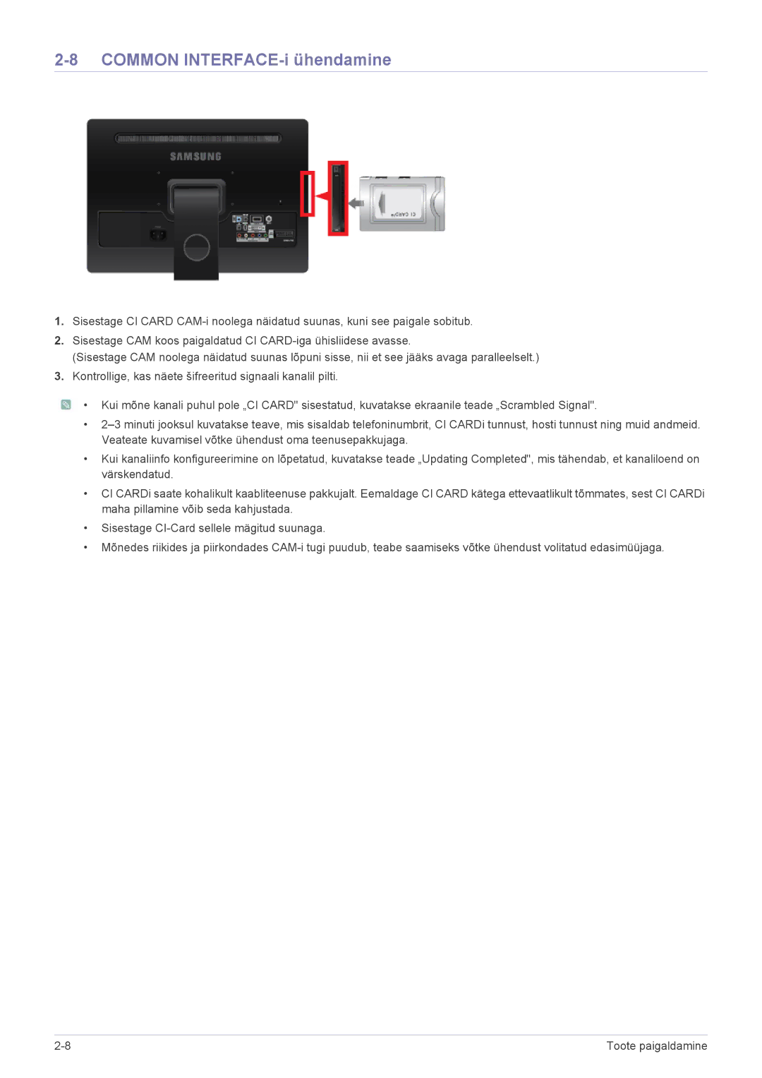 Samsung LS22FMDGF/EN manual Common INTERFACE-i ühendamine 