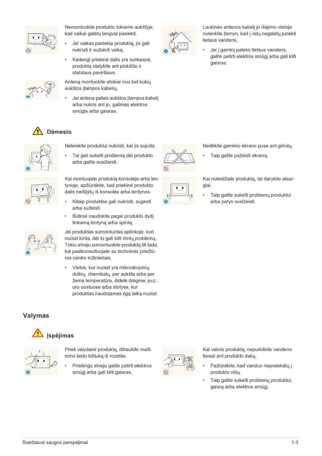 Samsung LS22FMDGF/EN manual Valymas 