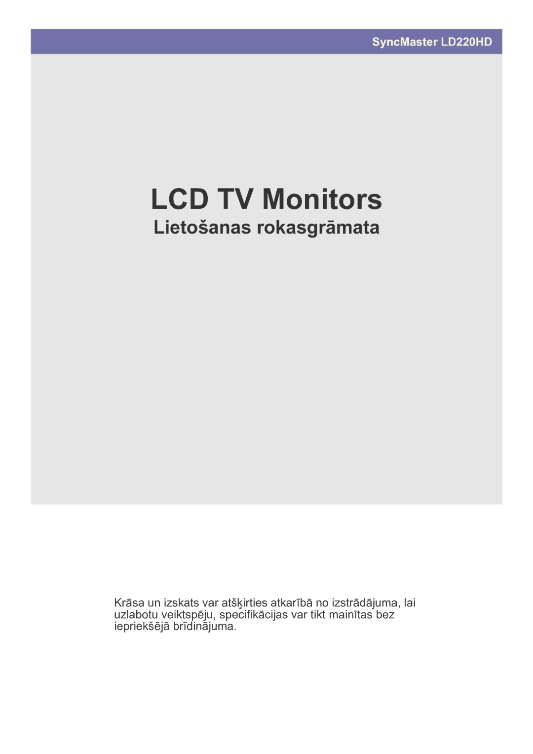 Samsung LS22FMDGF/EN manual LCD TV Monitors 