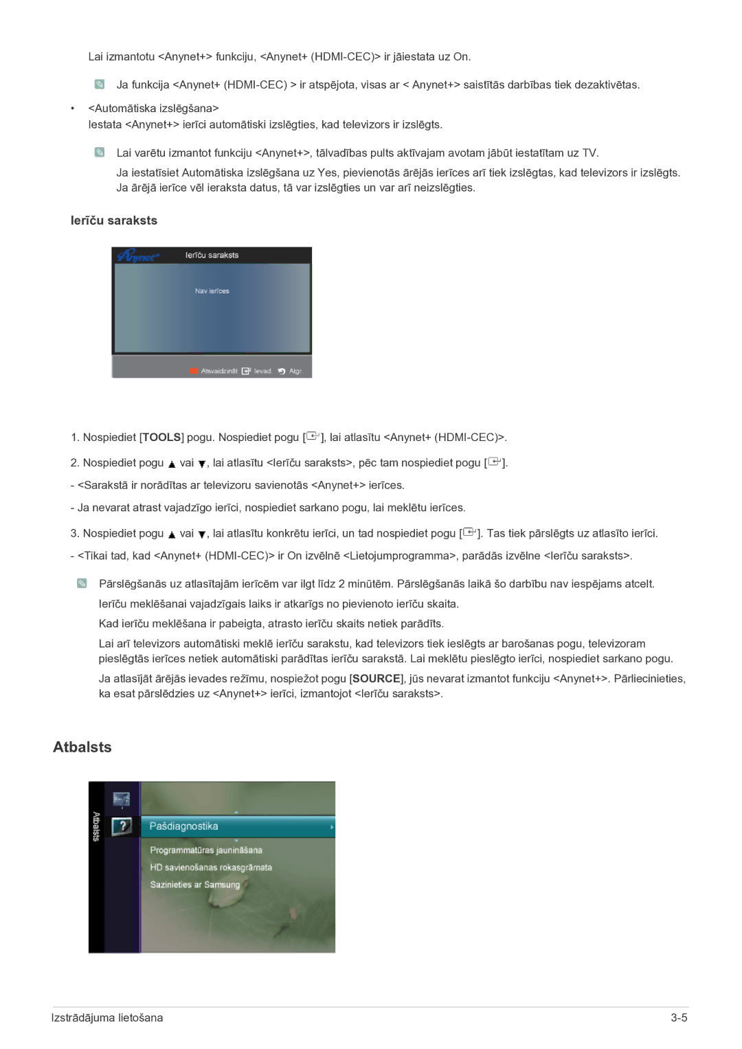 Samsung LS22FMDGF/EN manual Atbalsts, Ierīču saraksts 