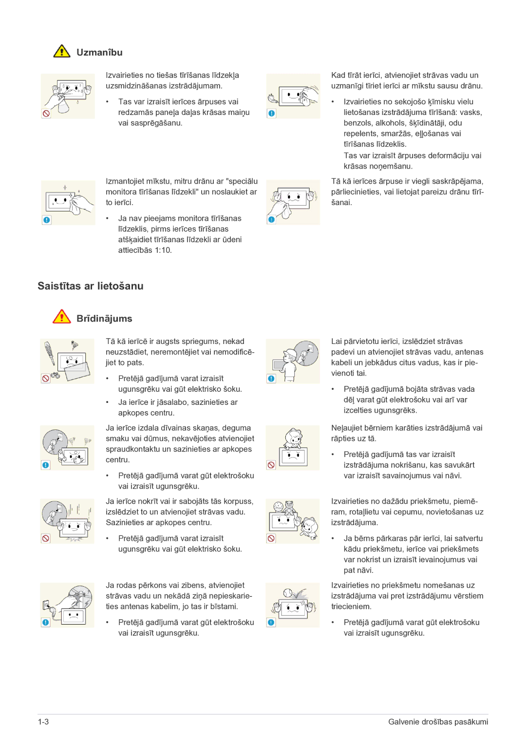 Samsung LS22FMDGF/EN manual Saistītas ar lietošanu 