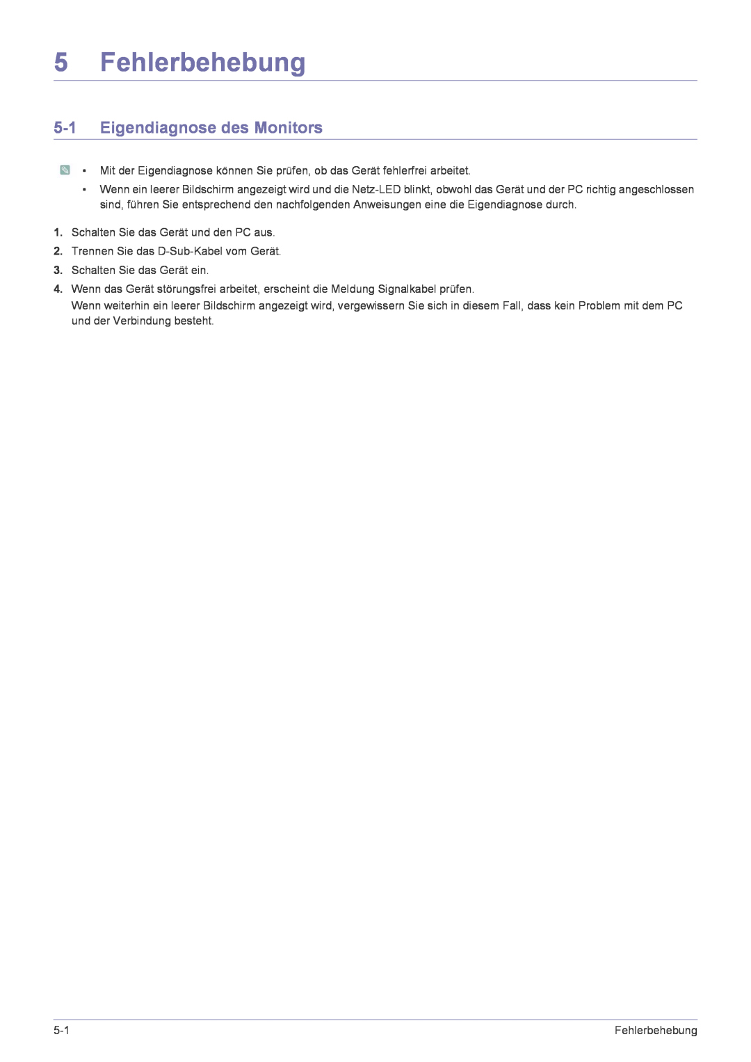 Samsung LS22FMDGF/EN manual Fehlerbehebung, Eigendiagnose des Monitors 