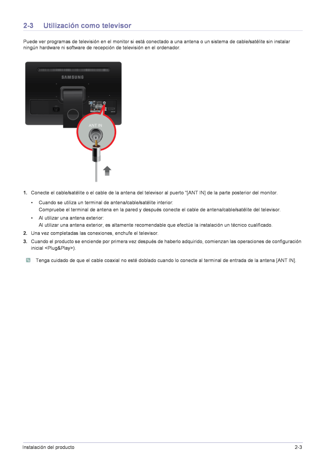 Samsung LS22FMDGF/EN manual Utilización como televisor 