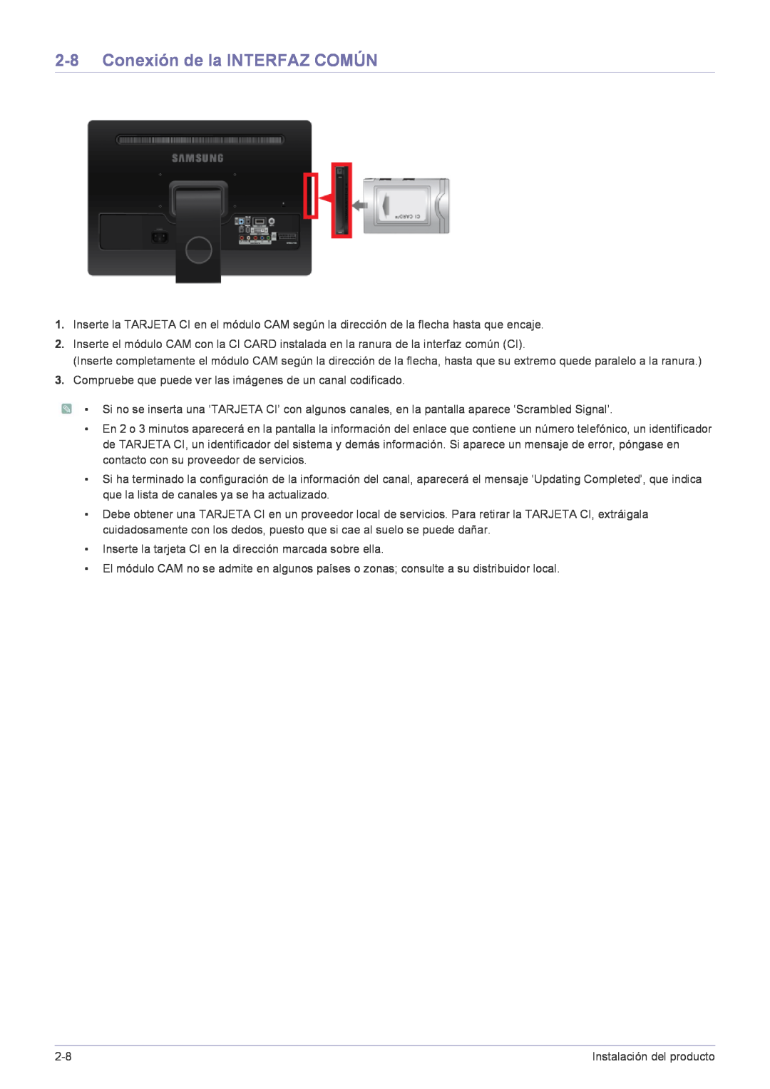 Samsung LS22FMDGF/EN manual Conexión de la INTERFAZ COMÚN 