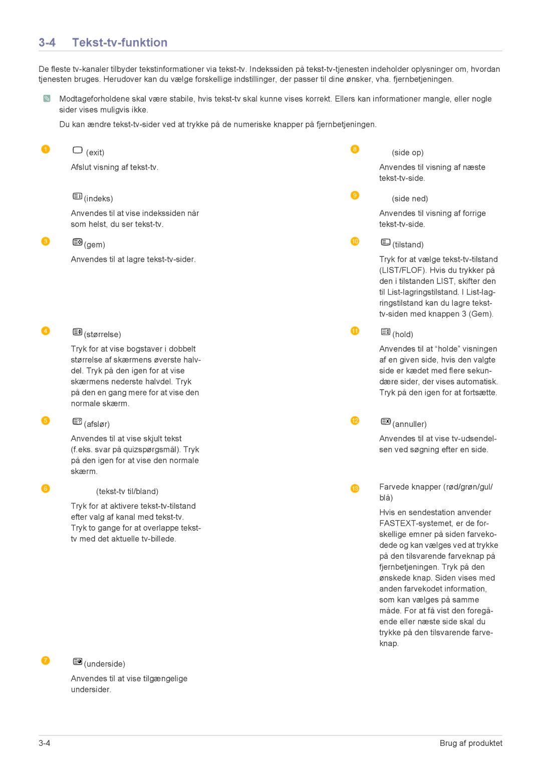 Samsung LS22FMDGF/XE manual Tekst-tv-funktion 