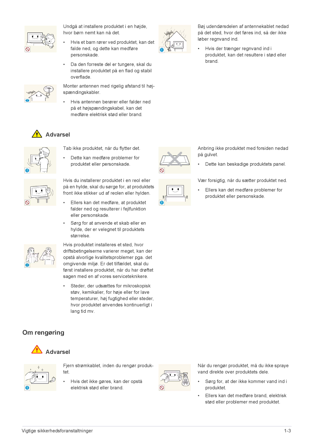 Samsung LS22FMDGF/XE manual Om rengøring 