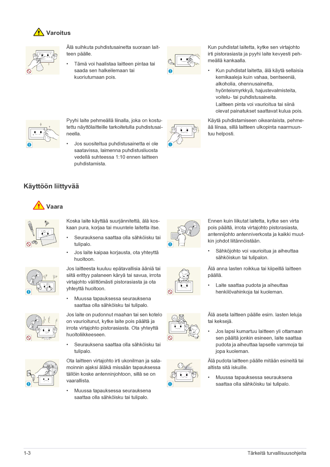 Samsung LS22FMDGF/XE manual Käyttöön liittyvää 