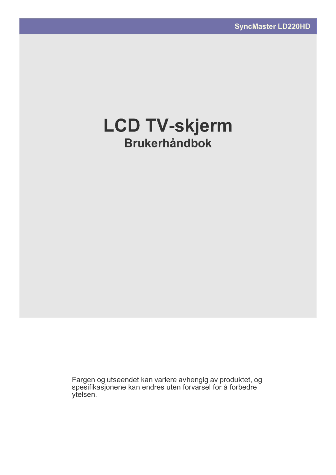 Samsung LS22FMDGF/XE manual LCD TV-skjerm 