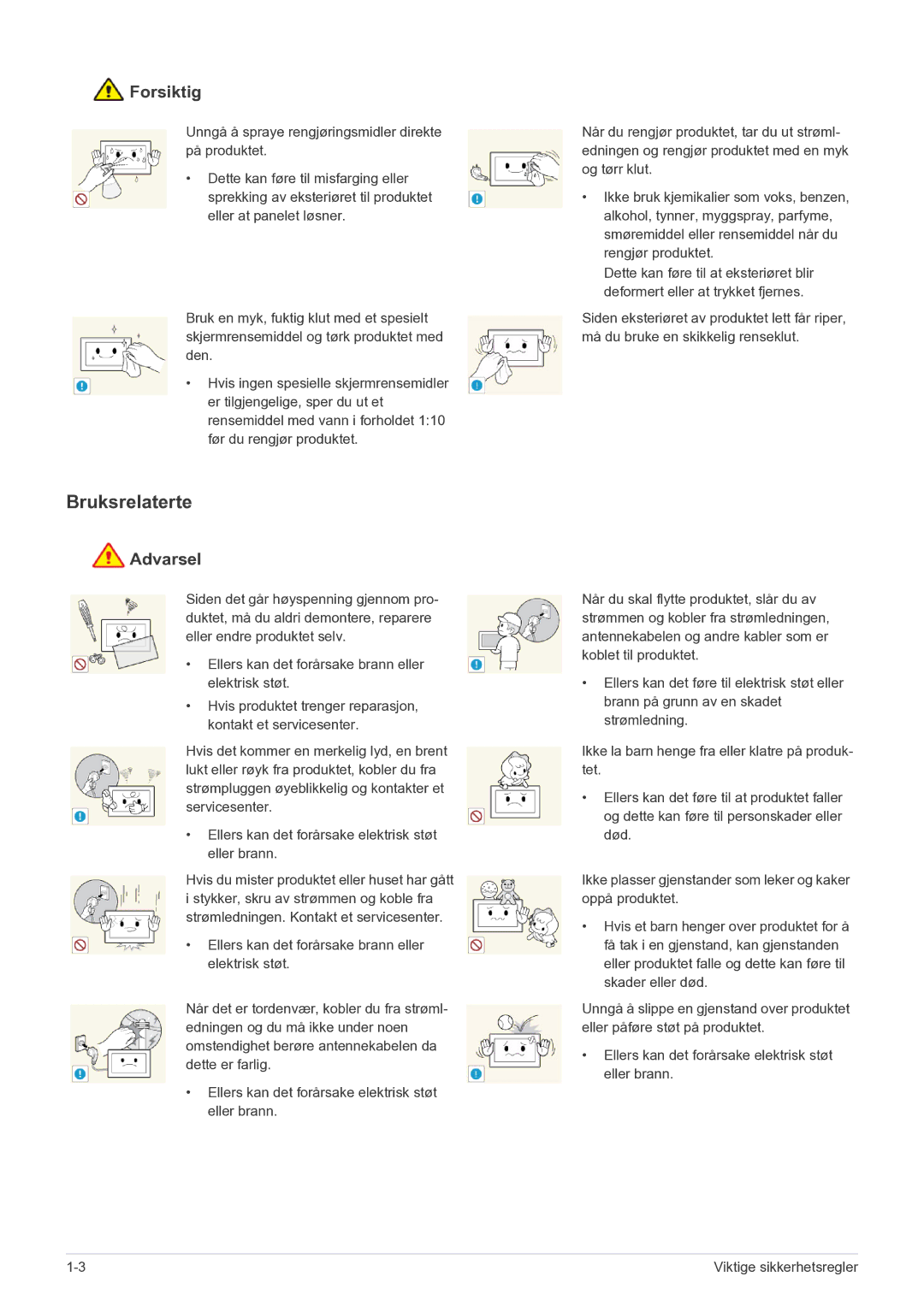 Samsung LS22FMDGF/XE manual Bruksrelaterte 