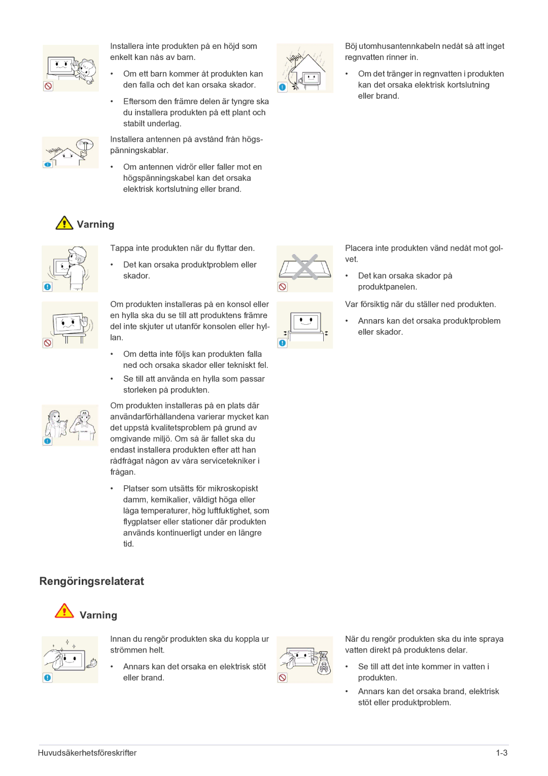 Samsung LS22FMDGF/XE manual Rengöringsrelaterat 