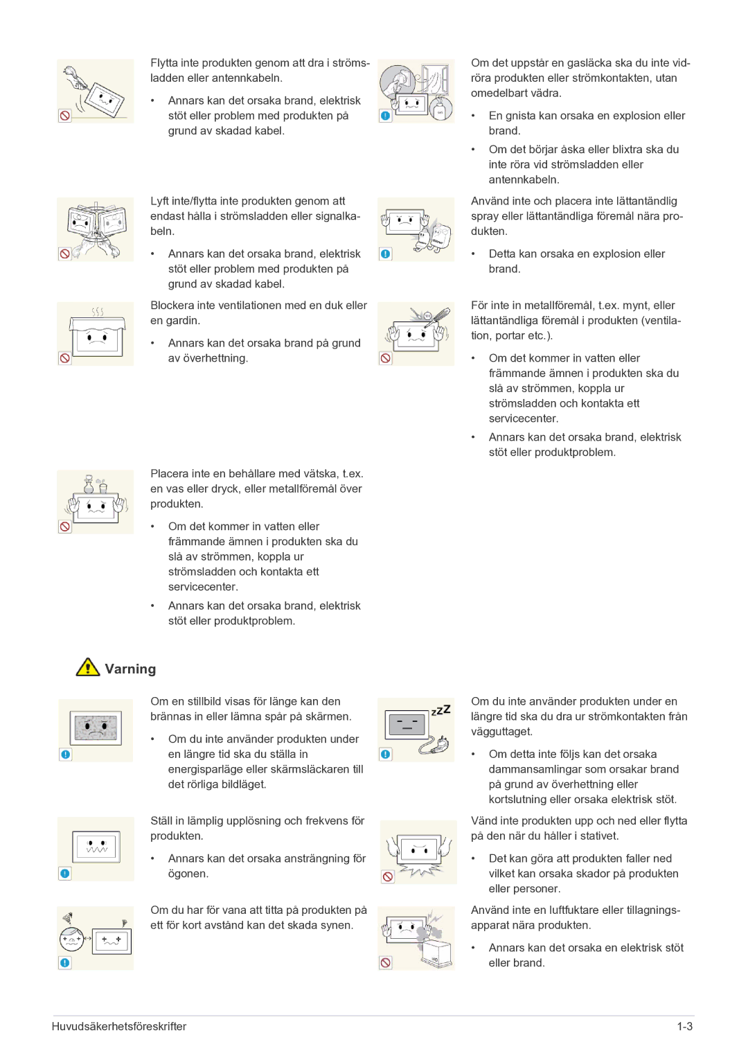 Samsung LS22FMDGF/XE manual Varning 