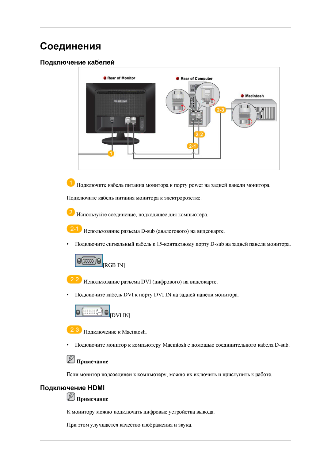 Samsung LS22LDPJFV/EN, LS22LDPJF2/CI manual Подключение кабелей, Подключение Hdmi 