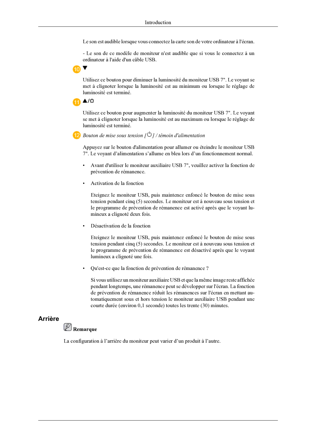 Samsung LS22LDPJFV/EN manual Arrière 