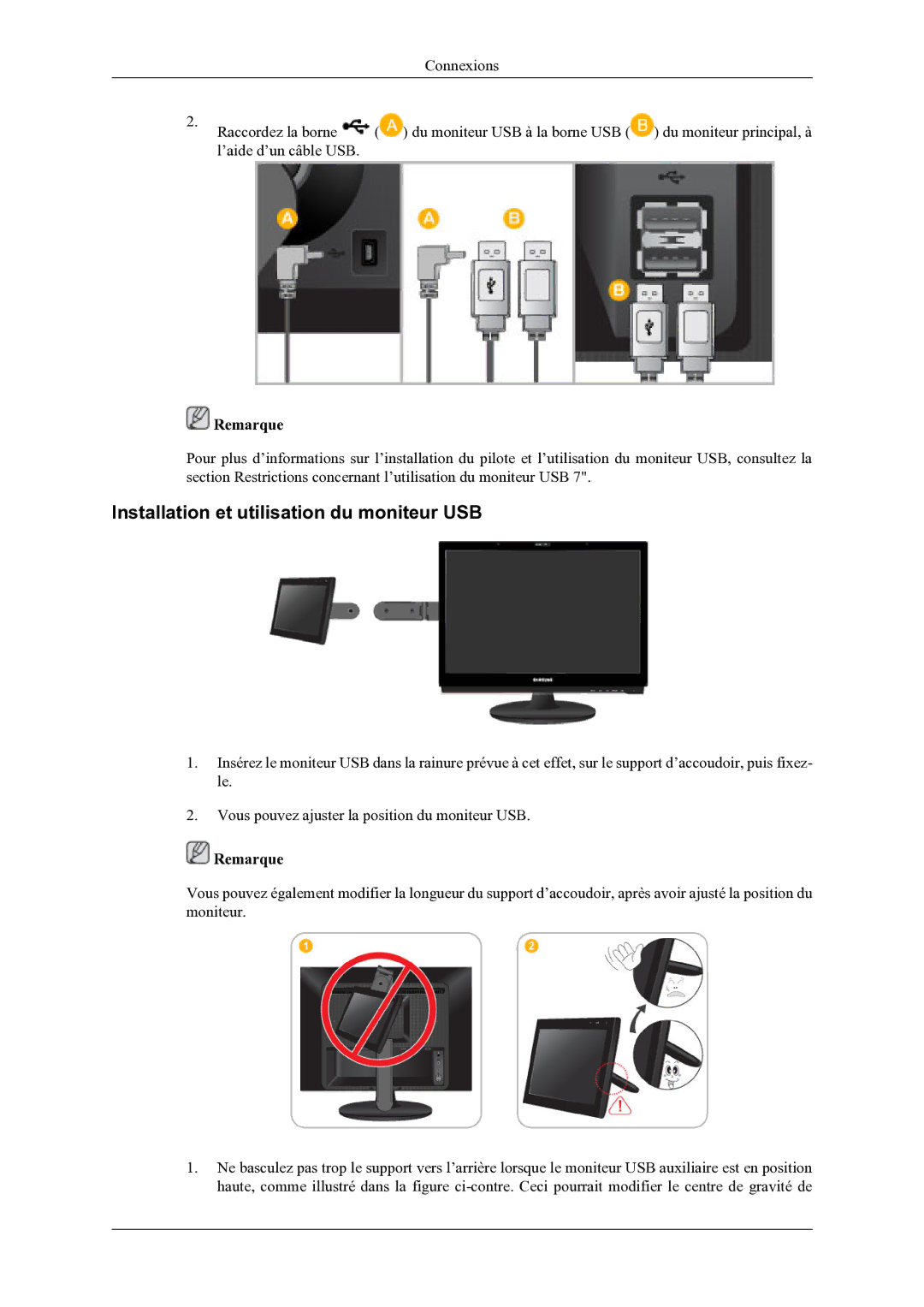 Samsung LS22LDPJFV/EN manual Installation et utilisation du moniteur USB 