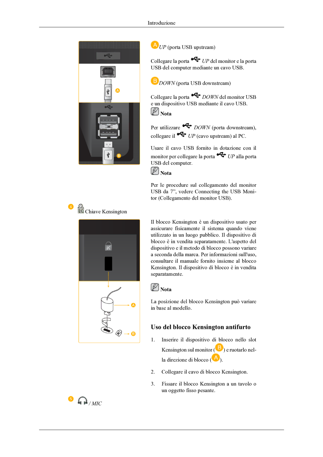 Samsung LS22LDPJFV/EN manual Uso del blocco Kensington antifurto 