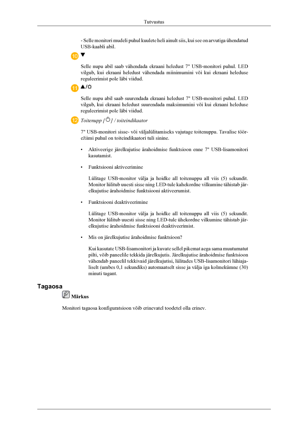 Samsung LS22LDPJFV/EN manual Tagaosa 