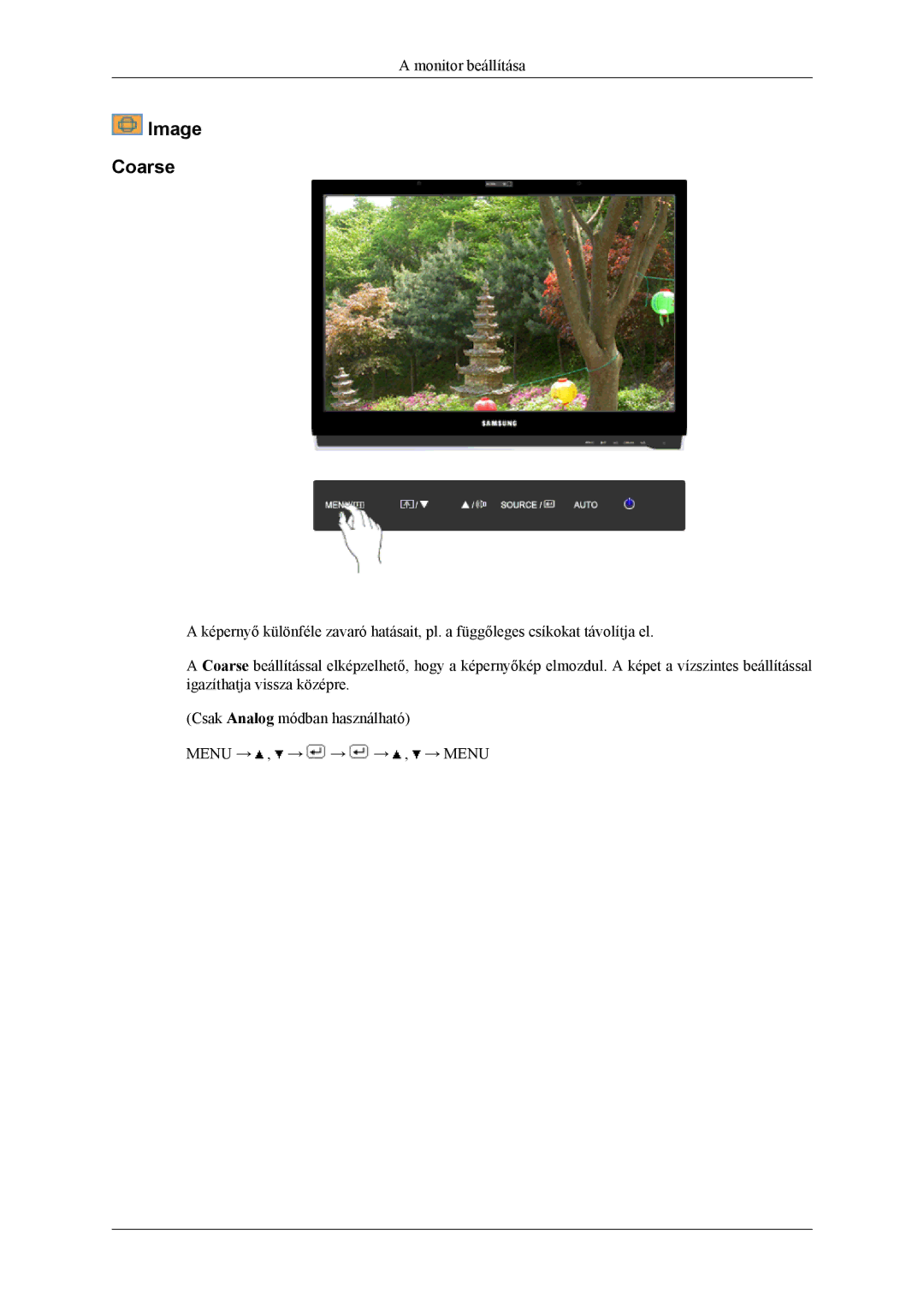 Samsung LS22LDPJFV/EN manual Image Coarse 