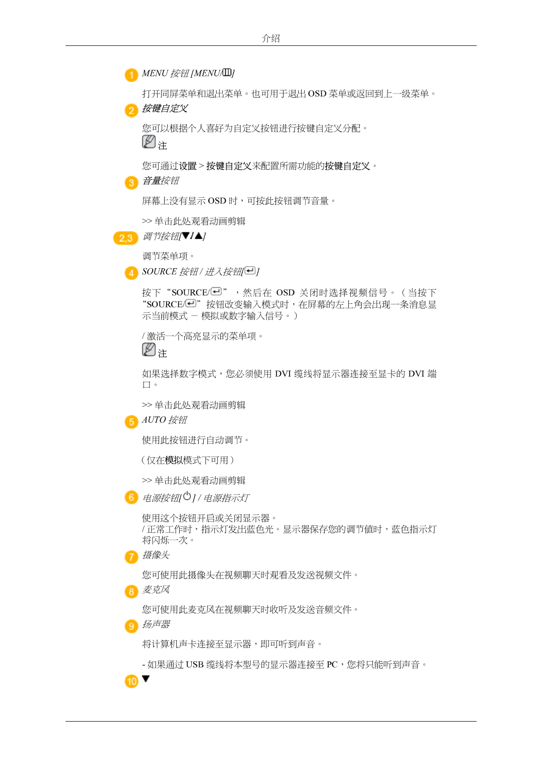 Samsung LS22LDPJFV/EN manual 按键自定义 