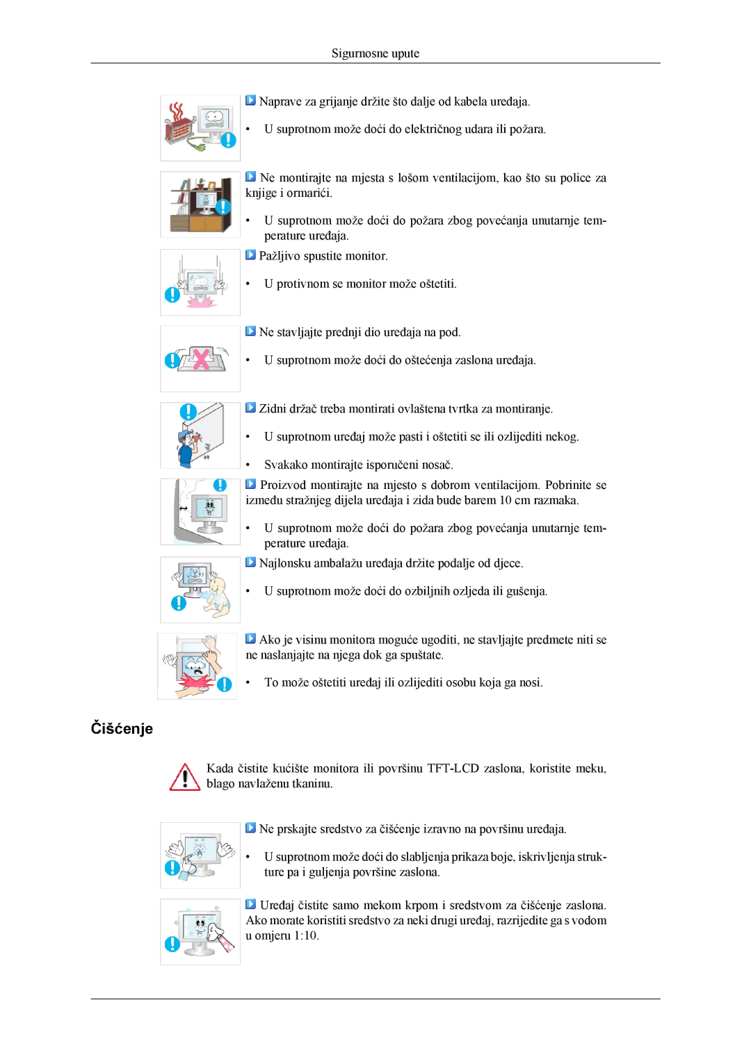 Samsung LS22LDPJFV/EN manual Čišćenje 