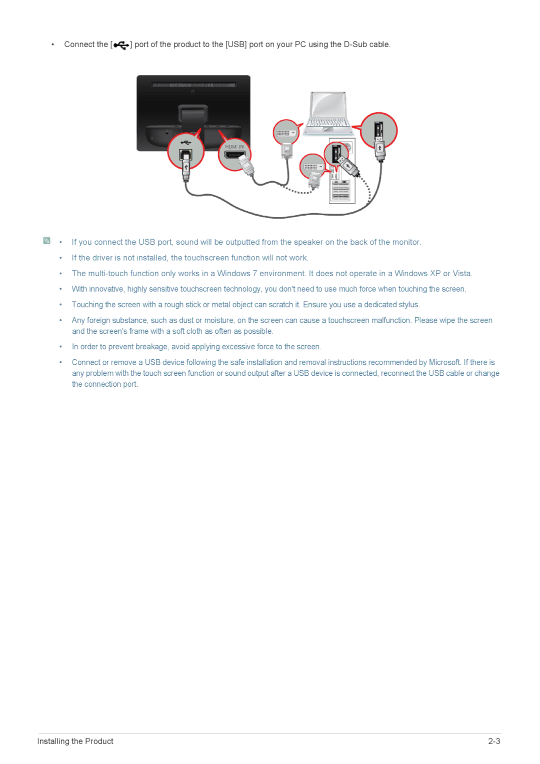 Samsung LS22LFTGF3/EN, LS22LFTGF/EN manual Installing the Product 