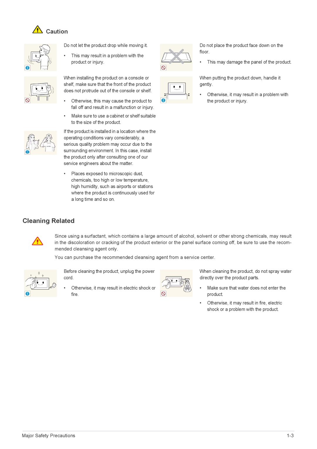 Samsung LS22LFTGF3/EN, LS22LFTGF/EN manual Cleaning Related 