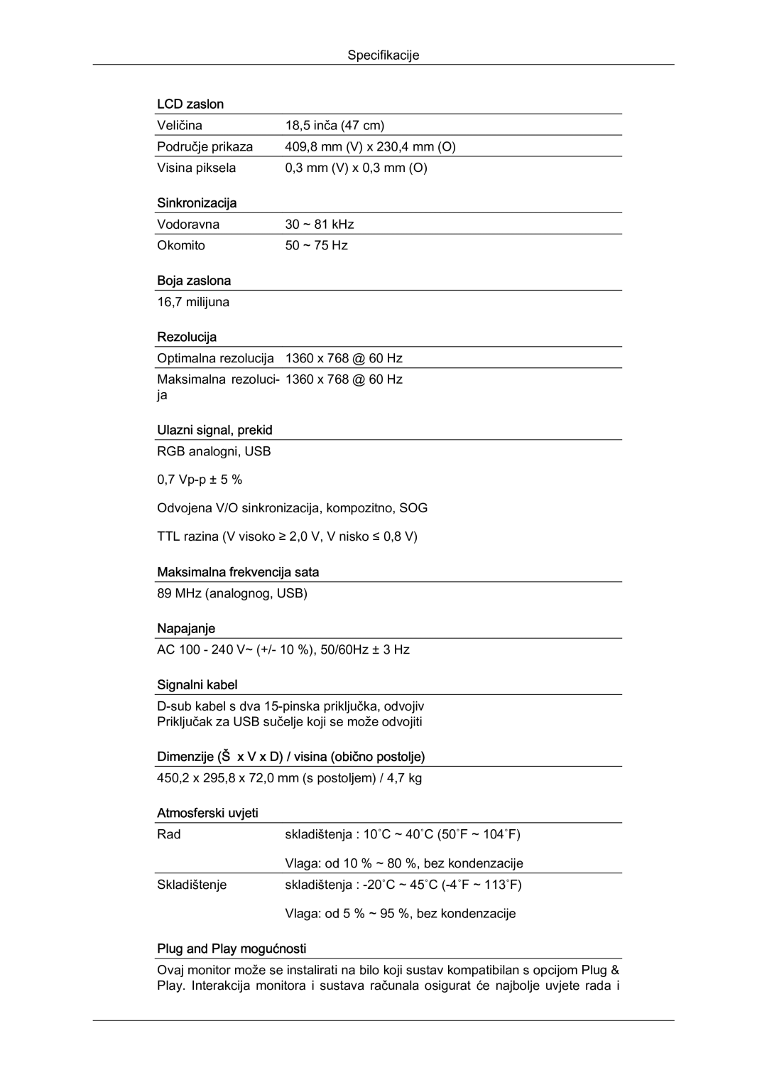 Samsung LS22LFUGF/EN manual LCD zaslon 