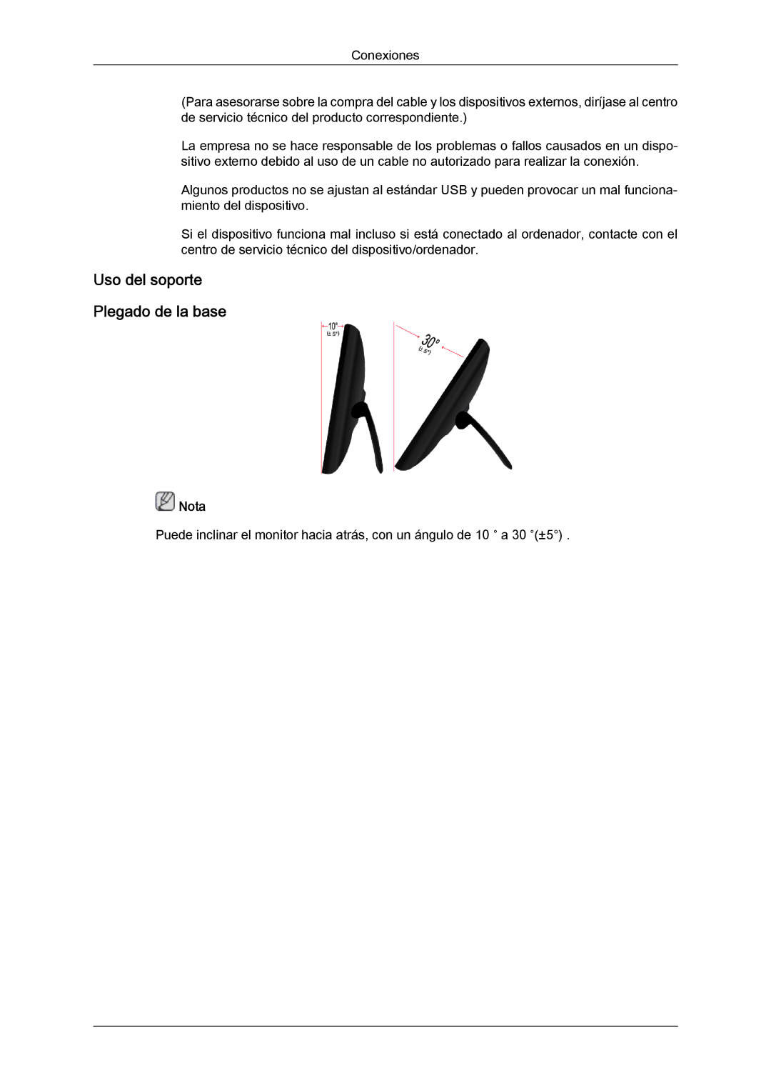 Samsung LS22LFUGFY/EN, LS19LFUGF/EN, LS22LFUGF/EN manual Uso del soporte Plegado de la base 