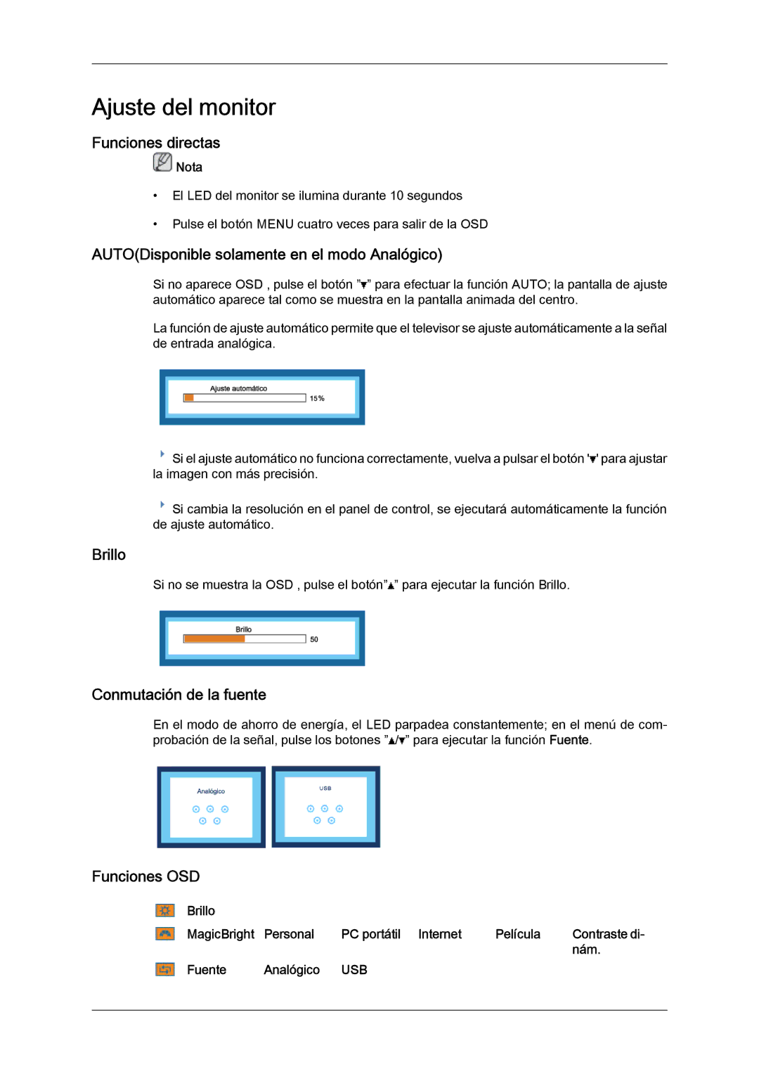 Samsung LS19LFUGF/EN, LS22LFUGFY/EN, LS22LFUGF/EN manual Ajuste del monitor 