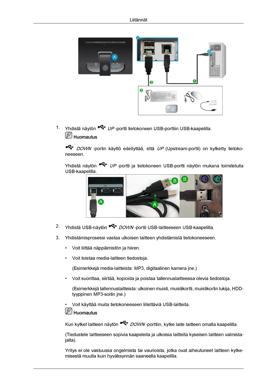 Samsung LS22LFUGF/EN, LS22LFUGFY/EN manual Huomautus 