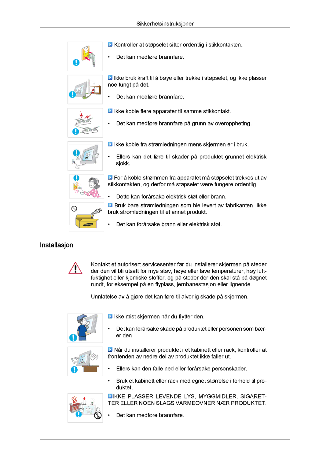 Samsung LS22LFUGF/EN, LS22LFUGFY/EN manual Installasjon 