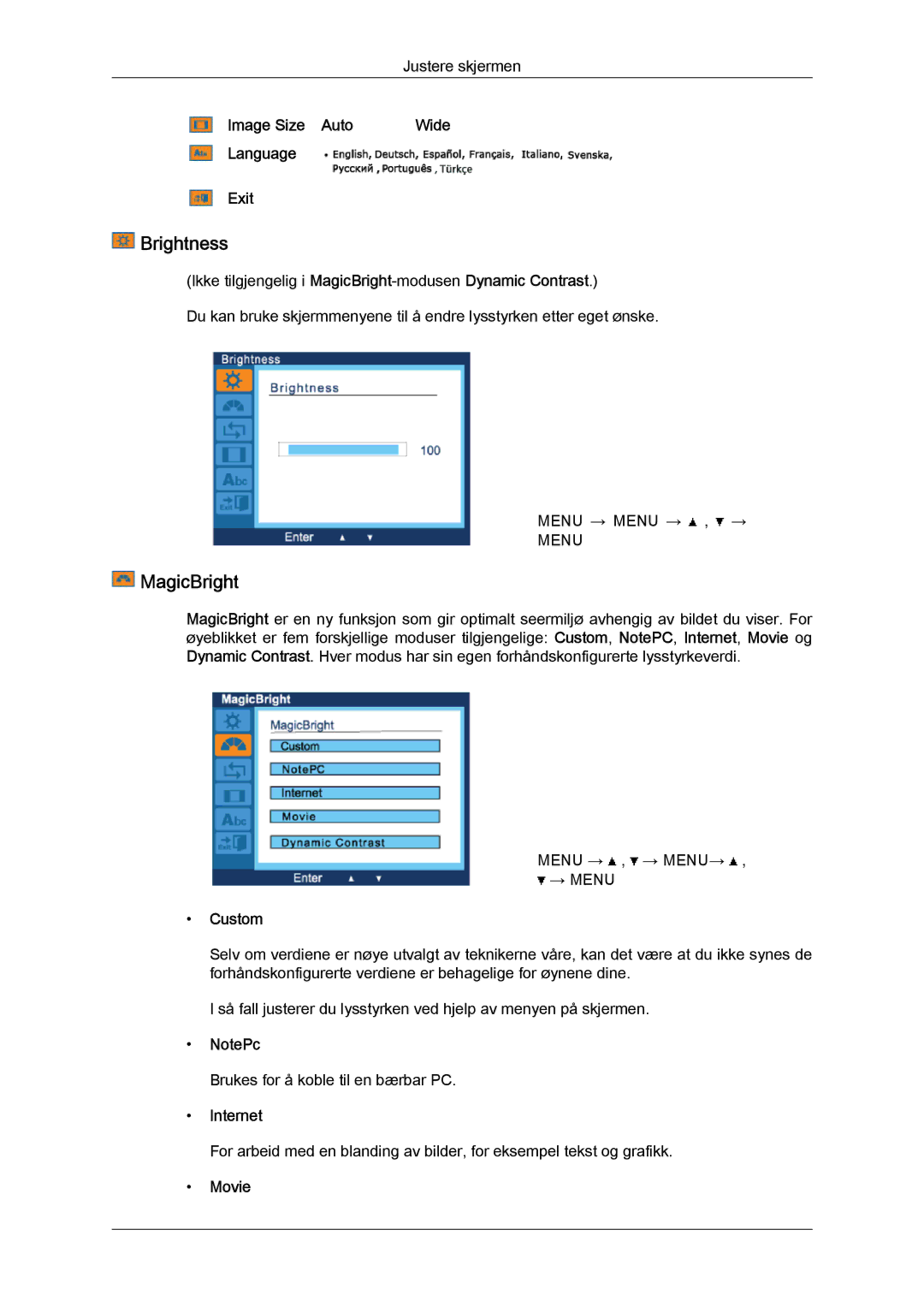 Samsung LS22LFUGF/EN, LS22LFUGFY/EN manual MagicBright 