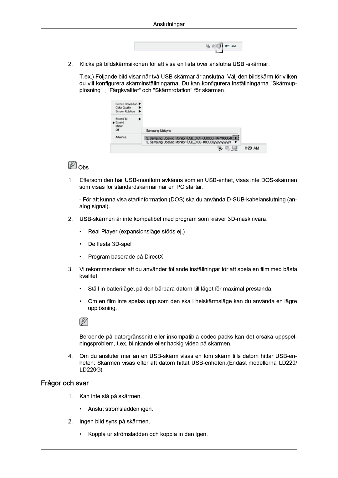 Samsung LS22LFUGFY/EN, LS22LFUGF/EN manual Frågor och svar 