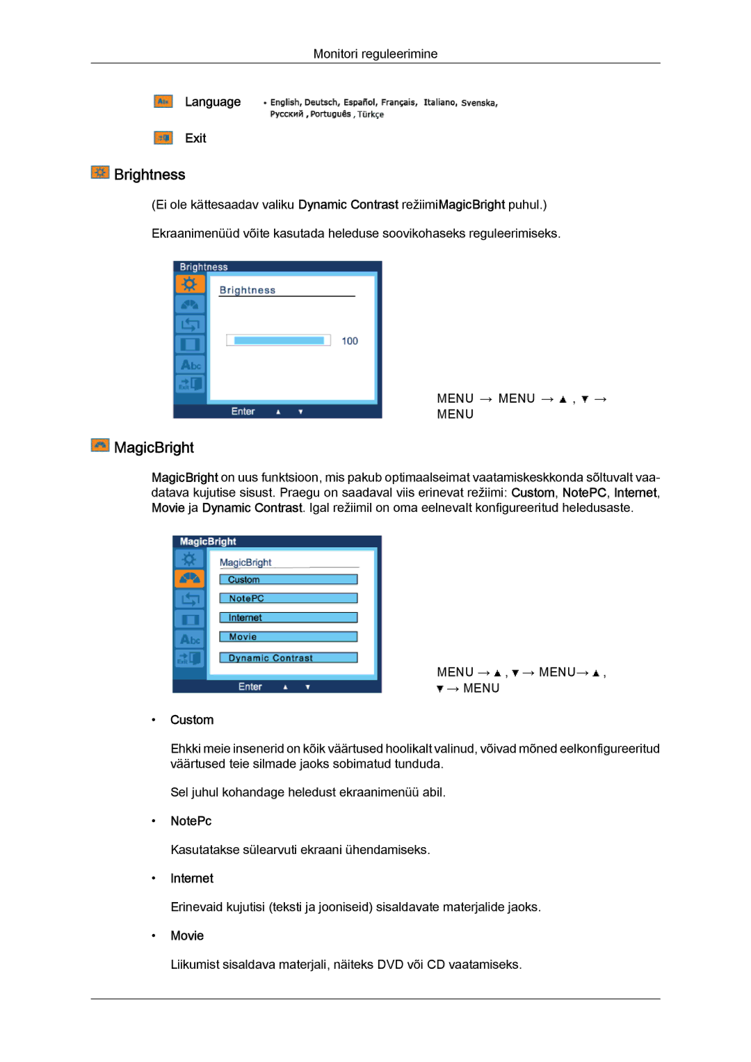 Samsung LS22LFUGFY/EN, LS22LFUGF/EN manual MagicBright 