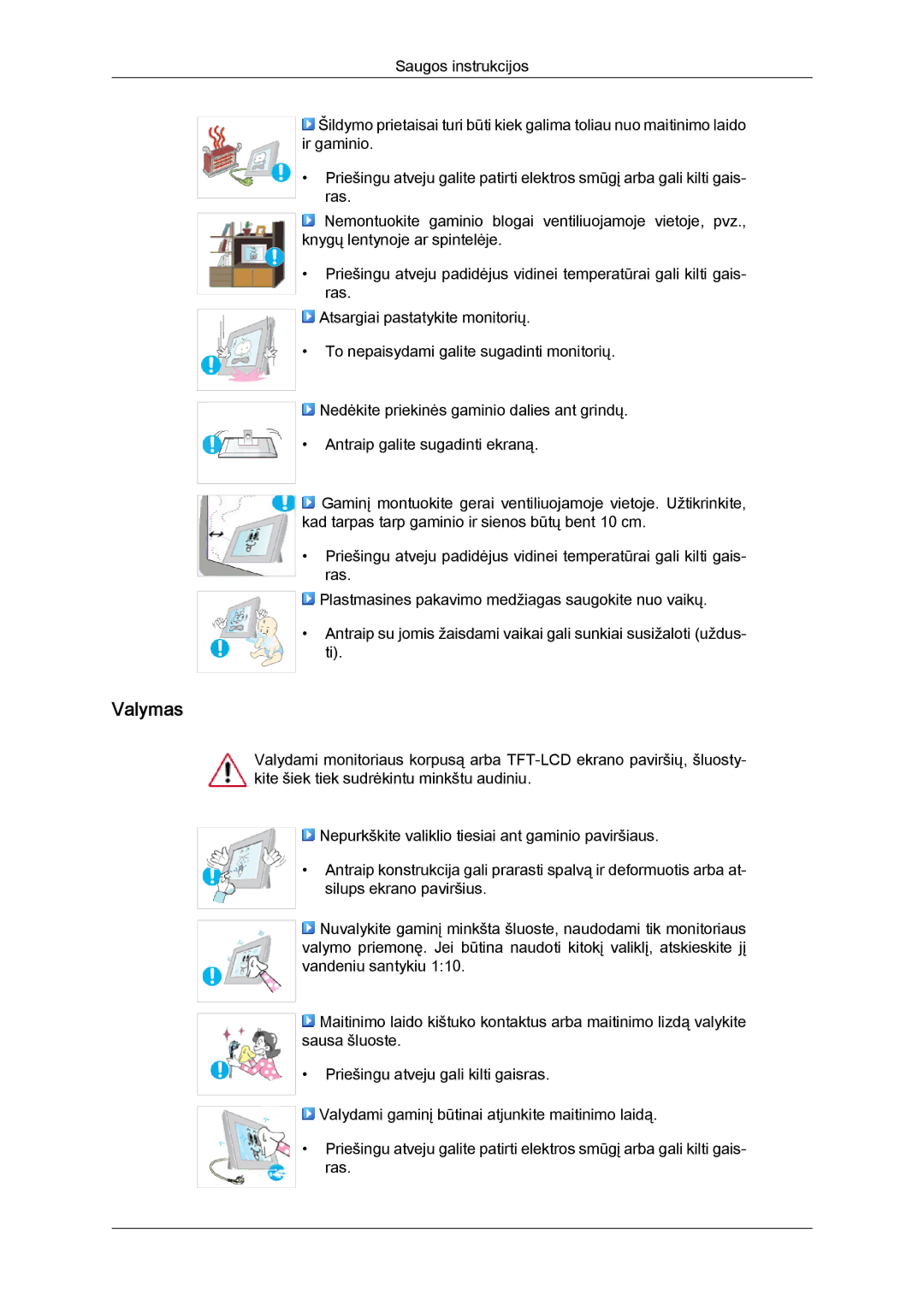 Samsung LS22LFUGFY/EN, LS22LFUGF/EN manual Valymas 