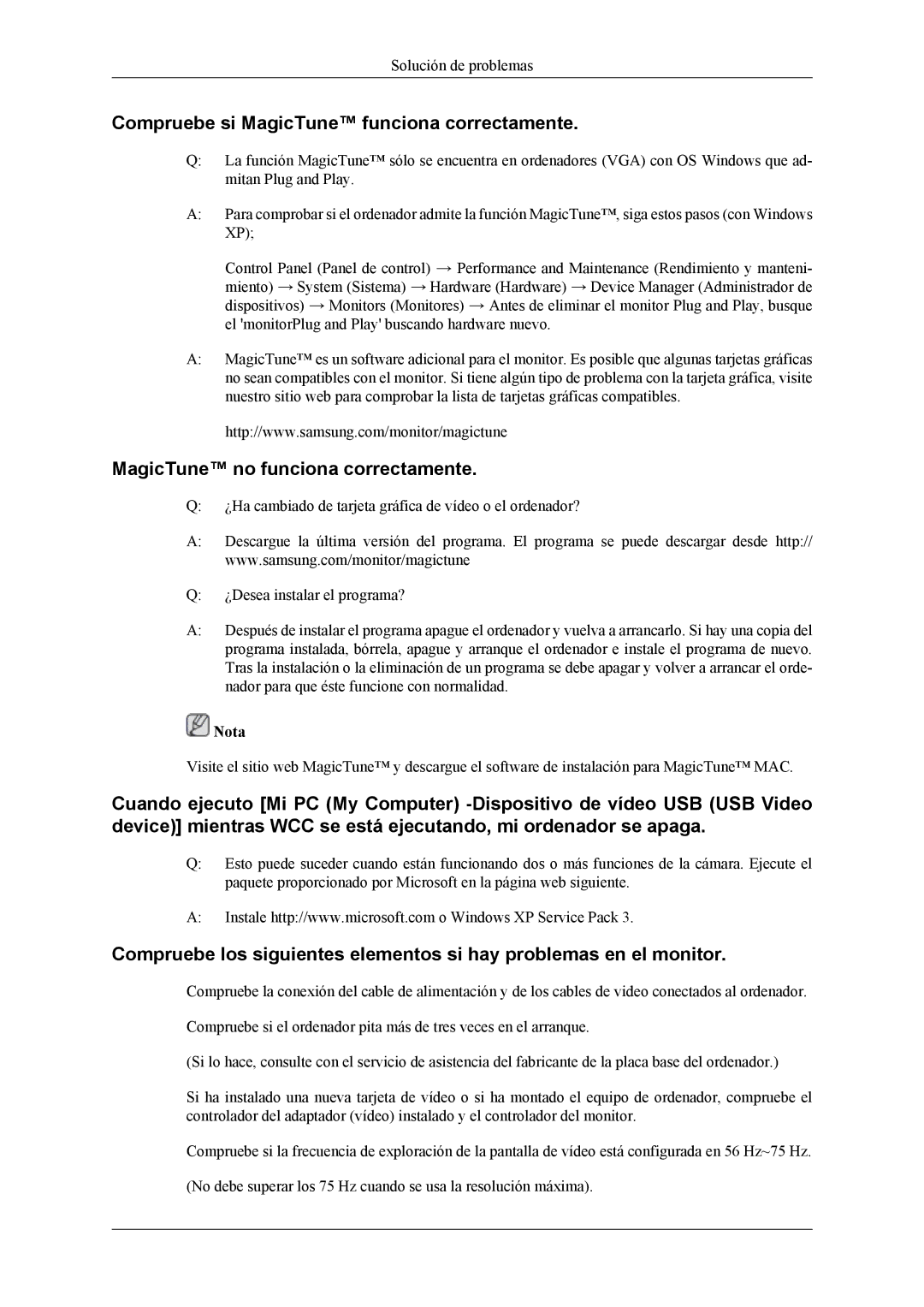 Samsung LS22LIUJFV/EN, LS22LIUJFV/EDC manual Compruebe si MagicTune funciona correctamente 