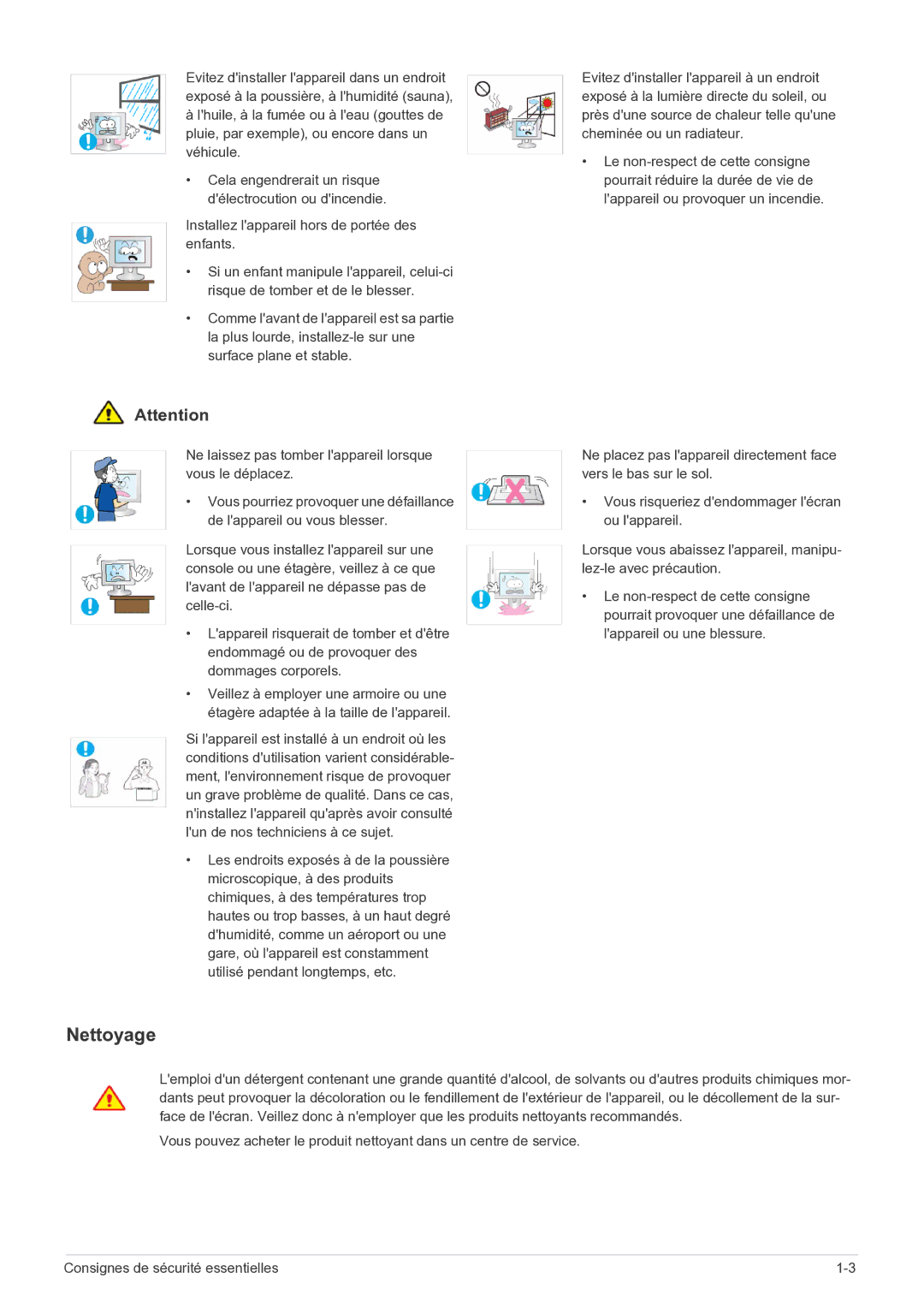 Samsung LS22LRKKUV/EN manual Nettoyage 