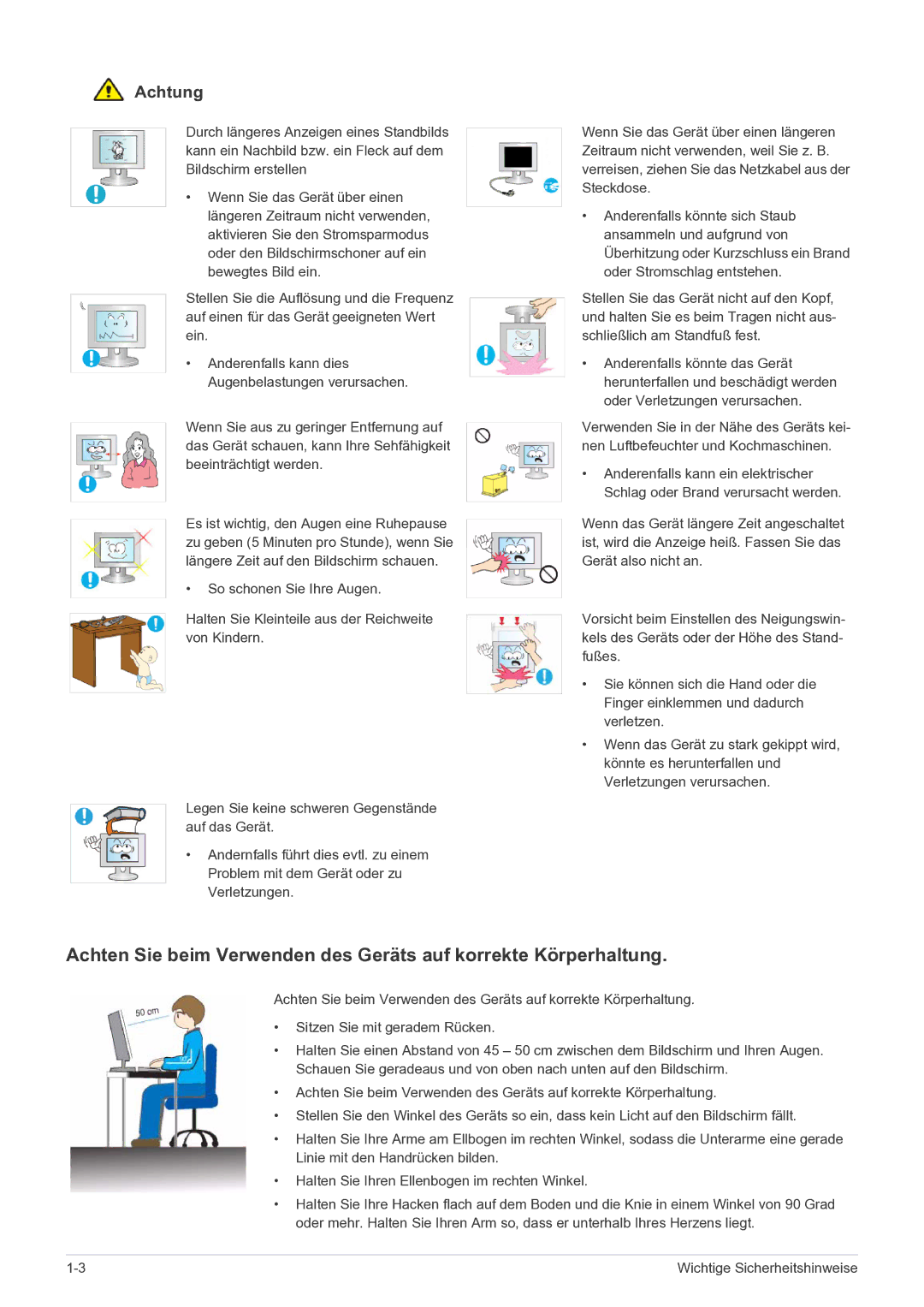 Samsung LS22LRKKUV/EN manual Anderenfalls kann dies Augenbelastungen verursachen 