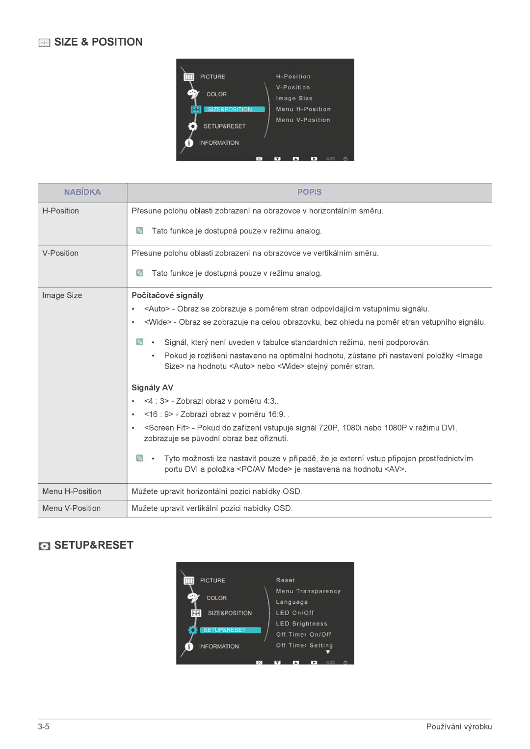 Samsung LS22LRKKUV/EN manual Počítačové signály, Signály AV 