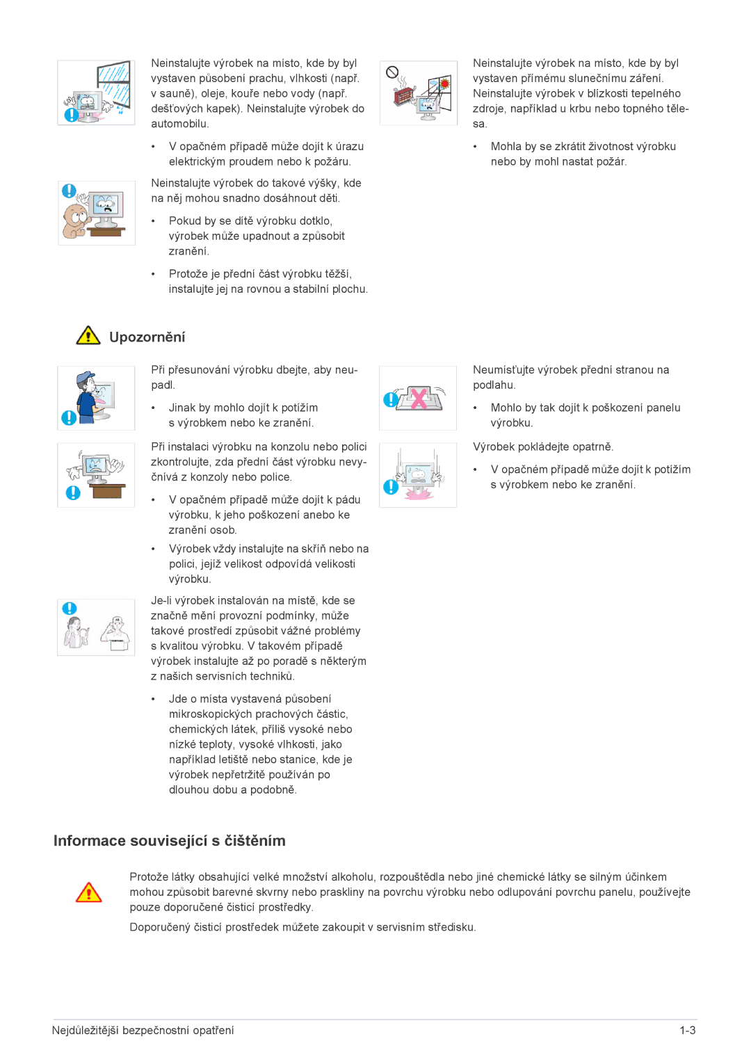 Samsung LS22LRKKUV/EN manual Informace související s čištěním 