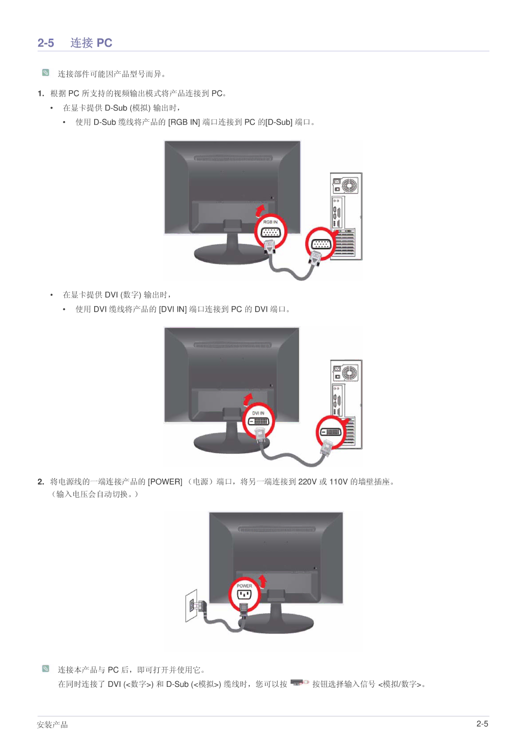 Samsung LS22LRKKUV/EN manual 连接 Pc 