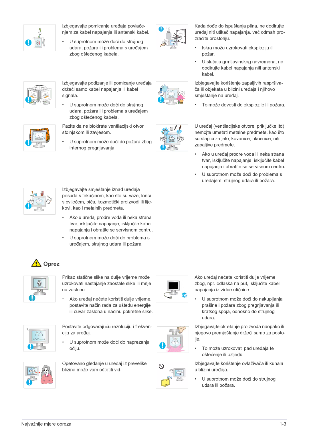 Samsung LS22LRKKUV/EN manual Oprez 