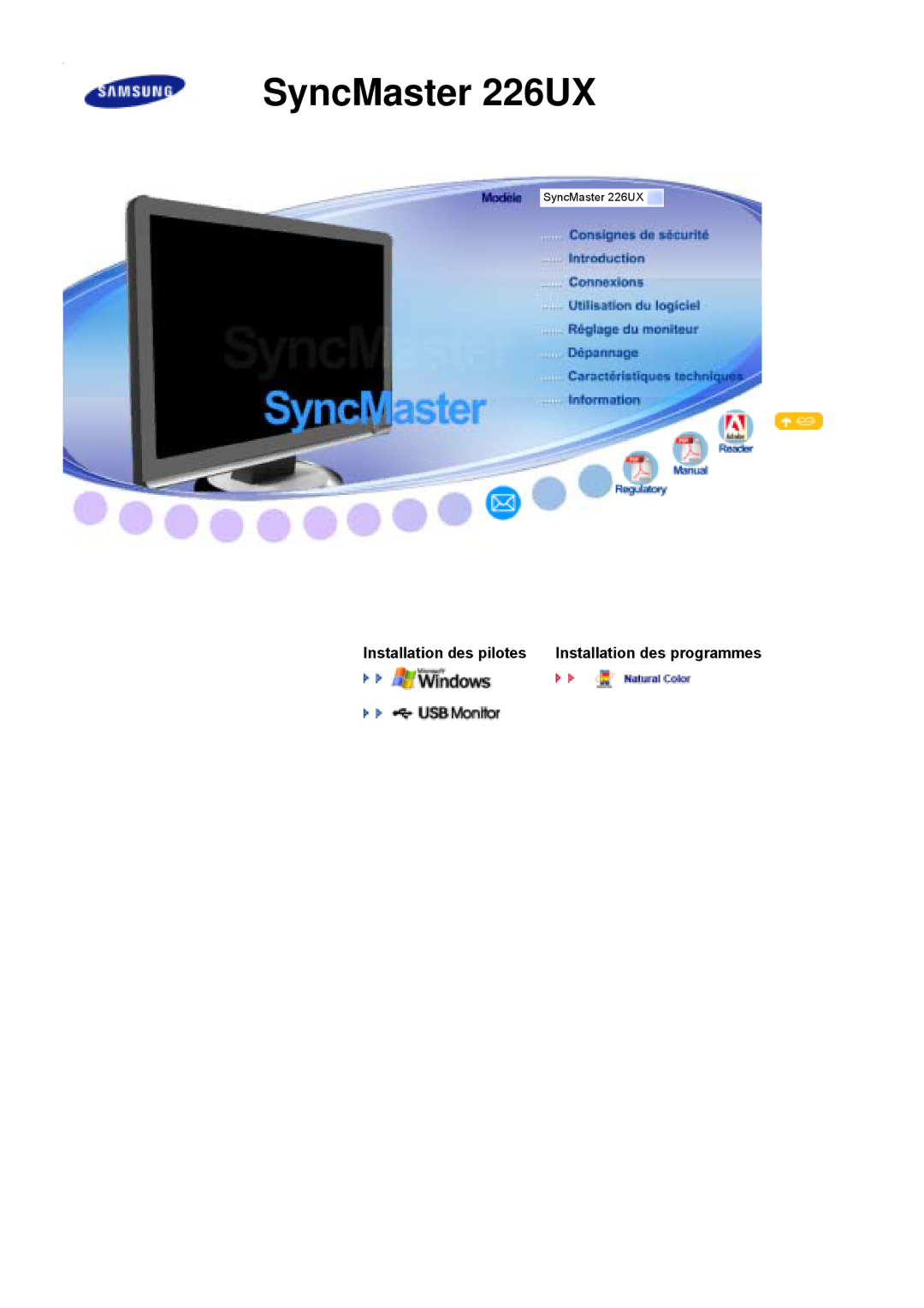 Samsung LS22MEPSF/EDC manual SyncMaster 226UX 