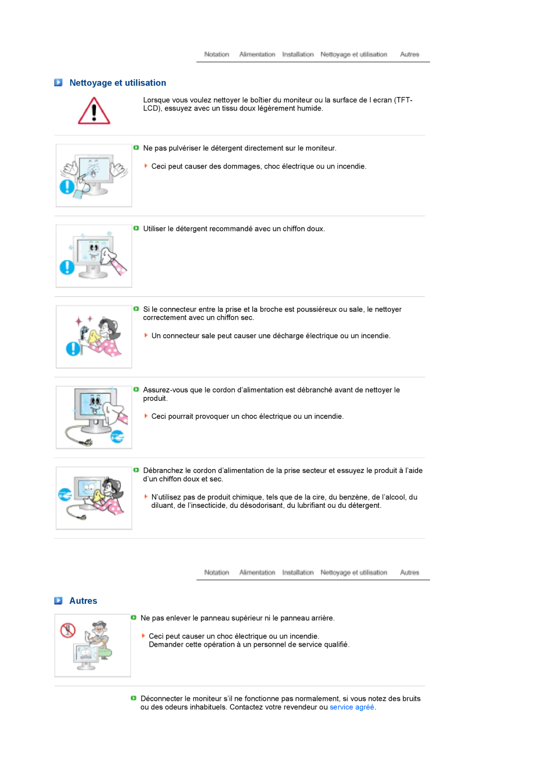 Samsung LS22MEPSF/EDC manual Nettoyage et utilisation, Autres 